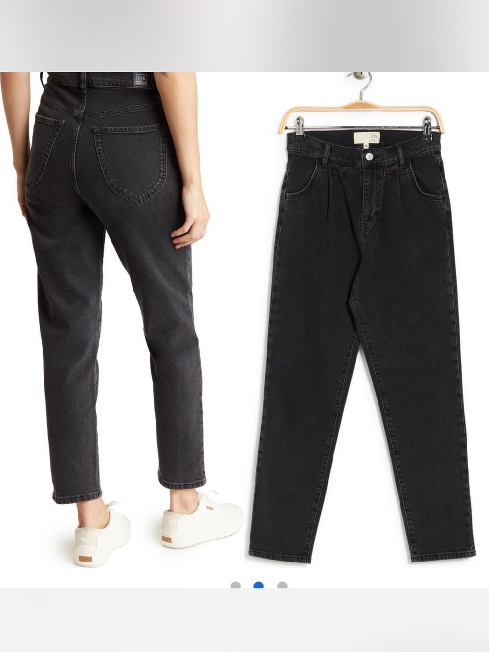 New current Elliott jeans high rise pleated denim gravity ankle straight C/E 27